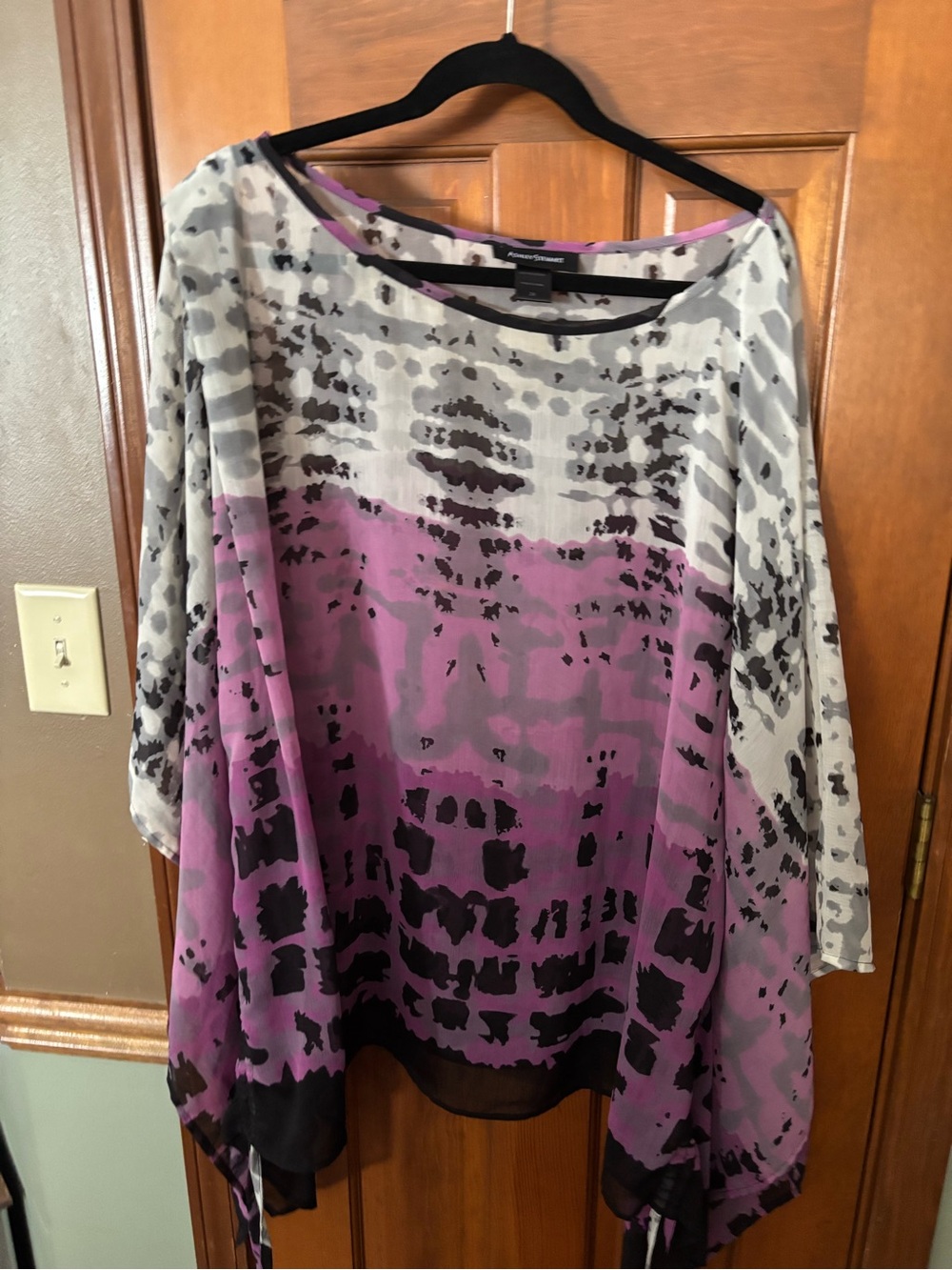 Ashley Stewart Purple Ombre Abstract Print Tunic
